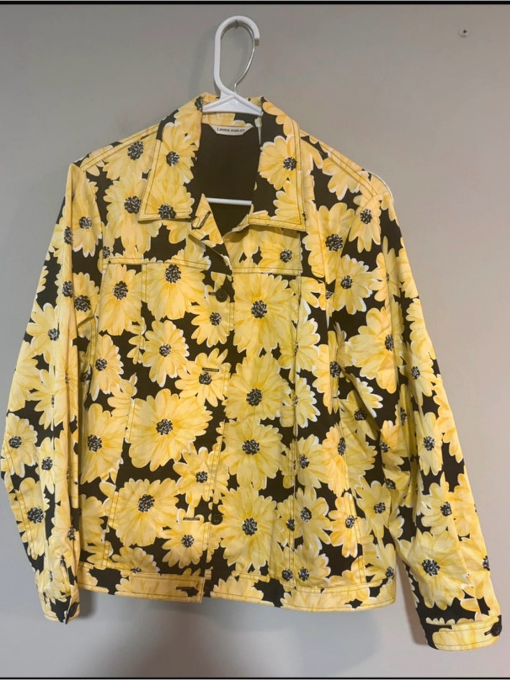 Laura Ashley Yellow Floral Jacket size Medium